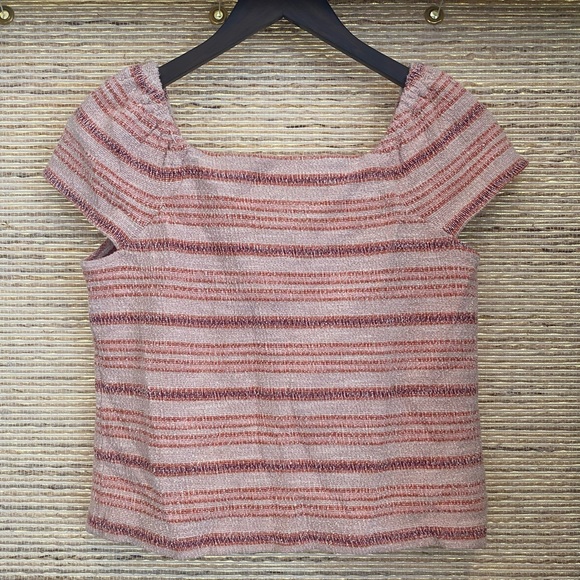 Texture & Thread by Madewell Top in Orange & Pink Stripe - Picture 4 of 8
